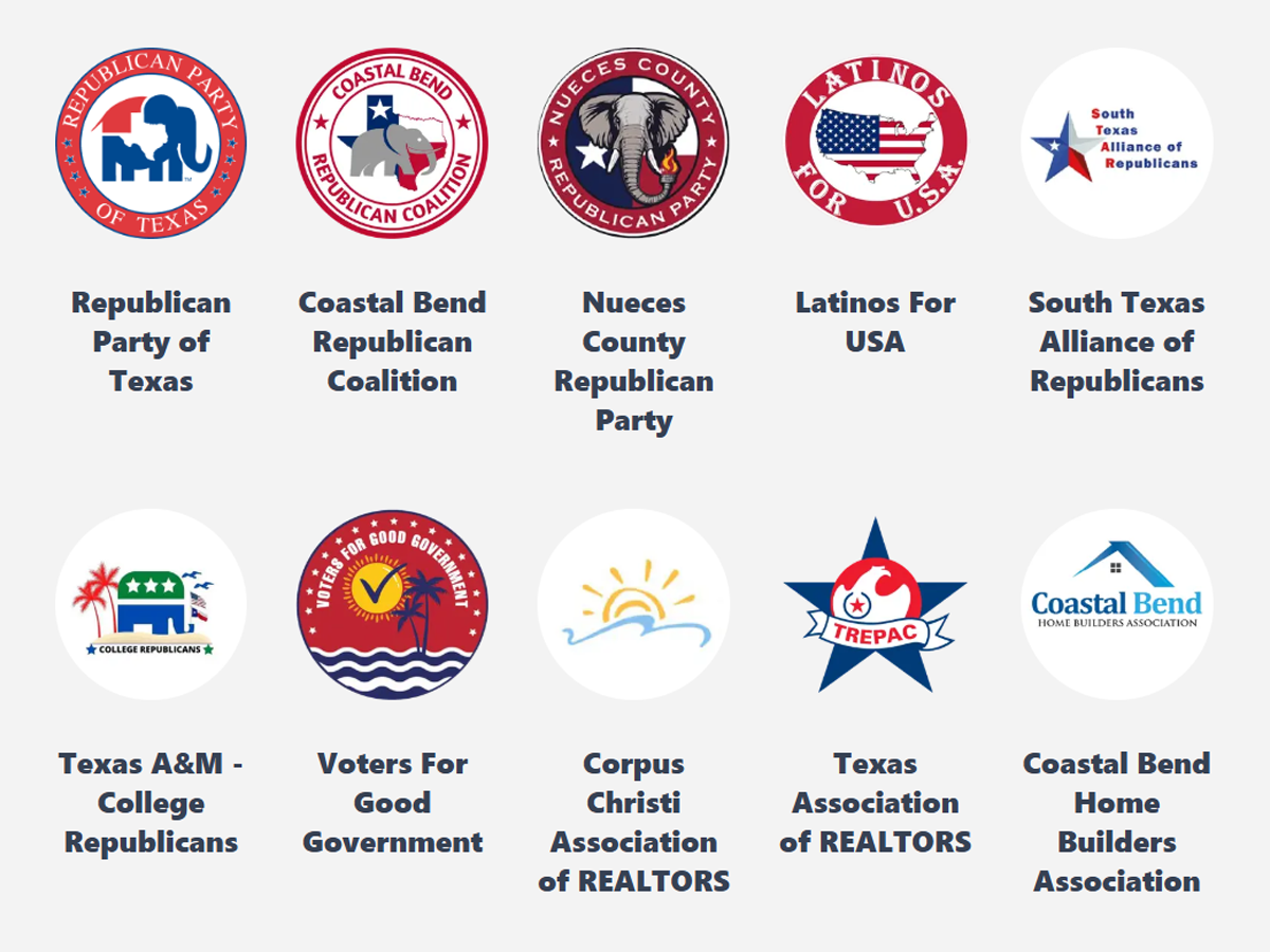 A collage of logos from various organizations endorsing Kaylynn Paxson