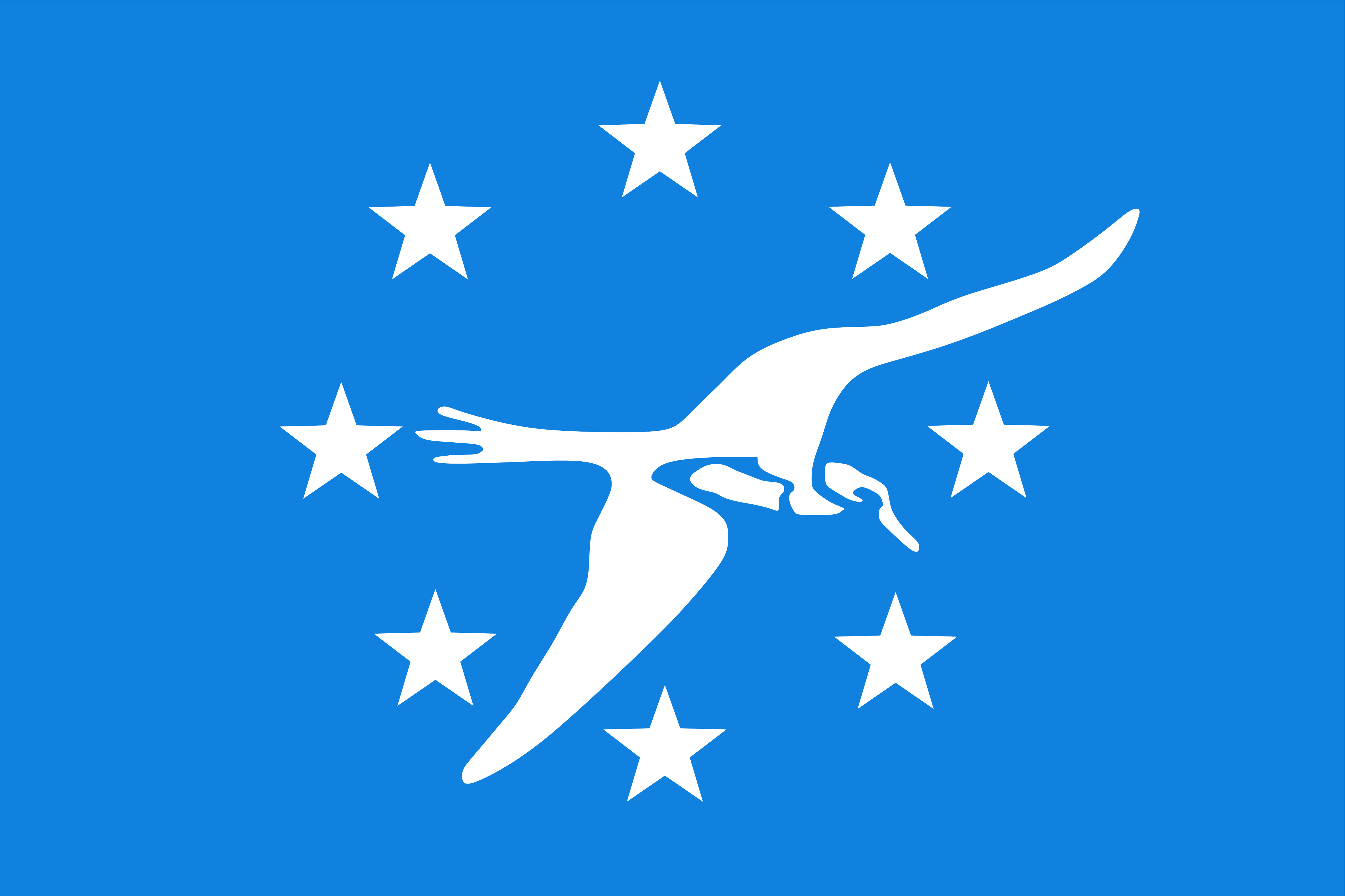 Corpus Christi city flag flying in the wind